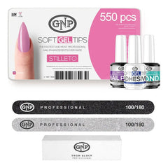 Kit De Soft Gel Tips Gnp Con Pegamento, Primers Y Limas