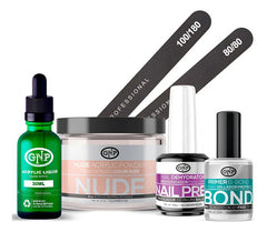 Kit De Uñas Acrílicas Gnp Polvo 100gr Limas, Nail Prep, Bond