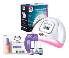 Soft Gel Tips Gnp + Lampara Led, Pegamento, Bond Y Nail Prep