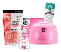 Kit Depilación Español Gnp Cera Perlas, Olla, Bandas, Aceite