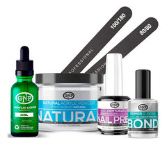 Kit De Uñas Acrílicas Gnp Polvo 100gr Limas, Nail Prep, Bond
