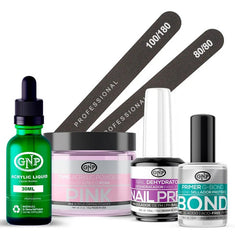 Kit De Uñas Acrílicas Gnp Polvo 60gr Limas, Nail Prep, Bond