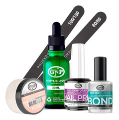 Kit De Uñas Acrílicas Gnp Polvo 15gr Limas, Nail Prep, Bond